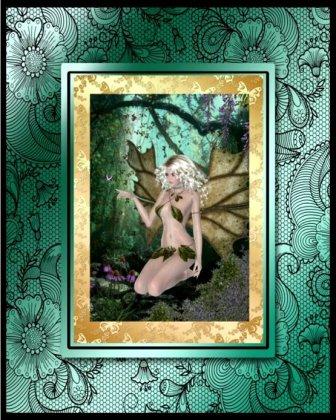 Forest Fairy with Butterfly A4 Card Front by Margaret Tobin
