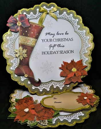 Christmas Stocking Shaped Easel Mini Kit-3 by Margarette Blakeborough