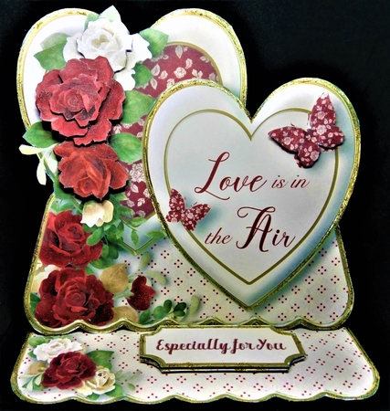 Love is in the Air - Double Hearts Easel Card Mini Kit by Margarette Blakeborough