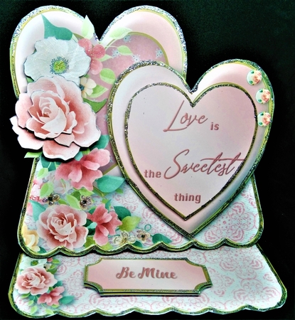 Sweet Love - Double Hearts Easel Card Mini Kit by Margarette Blakeborough