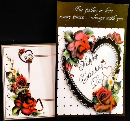 8x8 Diamond heart with roses for my Valentine mini kit by Margarette Blakeborough