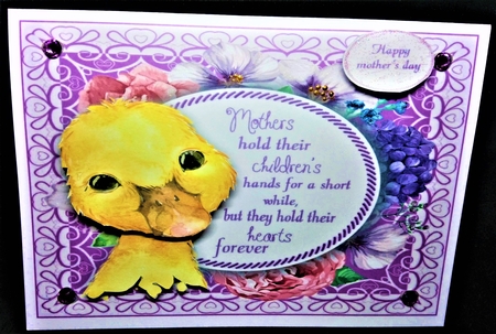 Mothers hold their childrens hand .... Duck 8x8 by Margarette Blakeborough