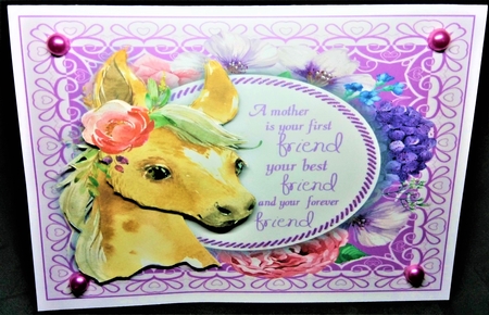 A mother is your first friend .......  Horse 8x8 by Margarette Blakeborough