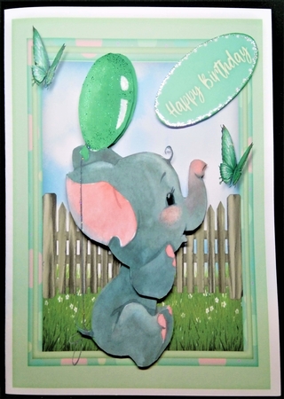 Ellies Green  Balloon by Margarette Blakeborough