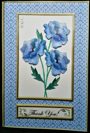Happy Blooming Birthday - Blue Poppies by Margarette Blakeborough