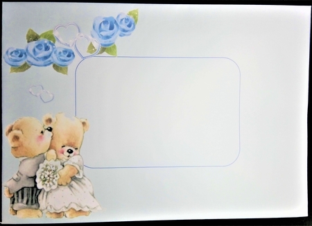 Sweet wedding bear couple greeting card by Margarette Blakeborough
