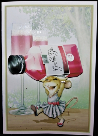 Mrs Pink Gin Mouse A4 by Margarette Blakeborough