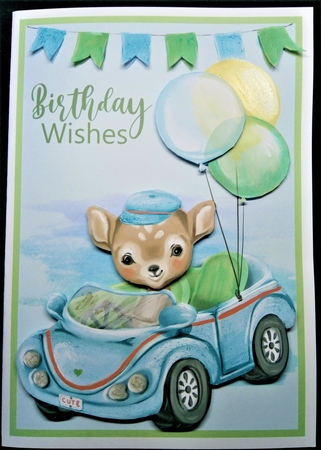 Birthday Wishes A4 Quick Card by Margarette Blakeborough