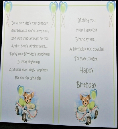 Birthday Wishes A4 Quick Card by Margarette Blakeborough