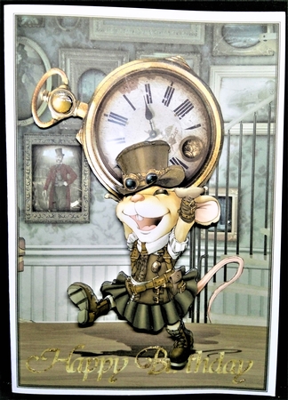 Mrs Steampunk Mouse A4 by Margarette Blakeborough