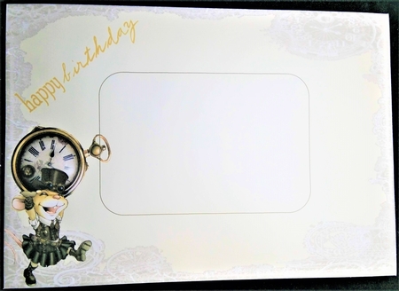 Mrs Steampunk Mouse 8x8 Quick Card by Margarette Blakeborough