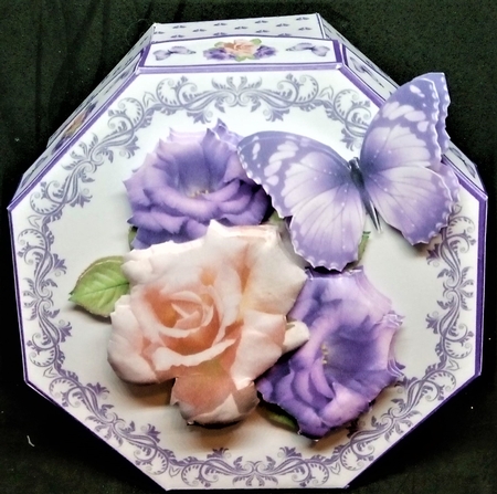 Springtime roses exploding box card with matching gift box by Margarette Blakeborough