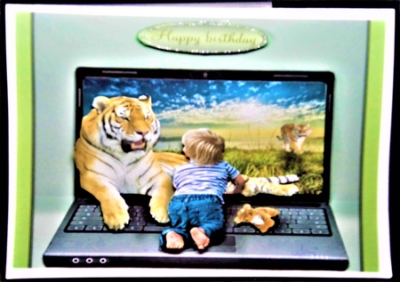tiger and boy  by Margarette Blakeborough