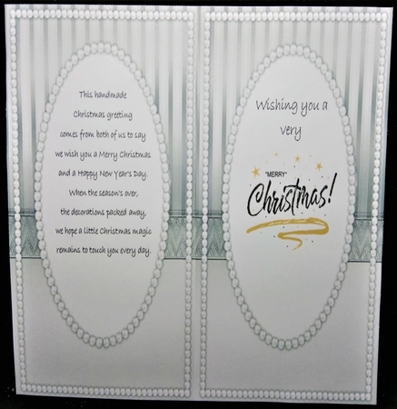 A5 Topper &  Insert Elegant Pearls   Christmas  Puppy by Margarette Blakeborough