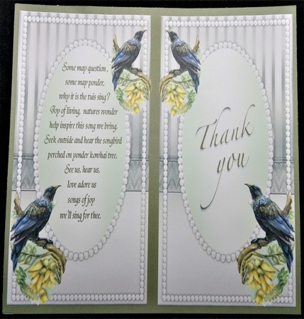 A5 Topper &  Insert Elegant Pearls    Bird  by Margarette Blakeborough