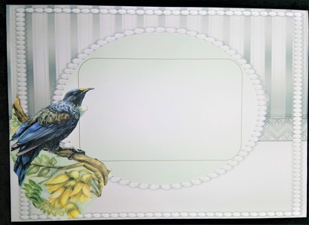 A5 Topper &  Insert Elegant Pearls    Bird  by Margarette Blakeborough