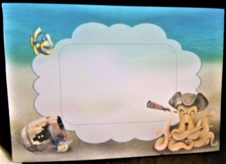 Octopus pirate scalloped pocket card kit by Margarette Blakeborough