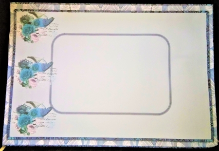 A5 Card Front Vintage Bird Ephemera with Topper and Sentiments Lilac/Turquoise by Margarette Blakeborough