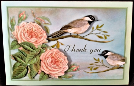 A5 Thinking of You Birds & Roses  by Margarette Blakeborough