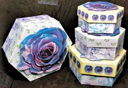 Nesting Boxes Purple Set of 4 by Margarette Blakeborough