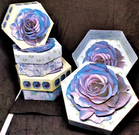 Nesting Boxes Purple Set of 4 by Margarette Blakeborough