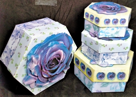Nesting Boxes Purple Set of 4 by Margarette Blakeborough