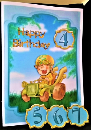 Grand Prix Winner - 5x7 inch topper with decoupage by Margarette Blakeborough