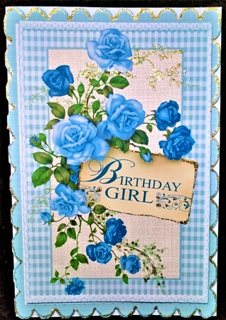 Blue large roses topper 2 by Margarette Blakeborough