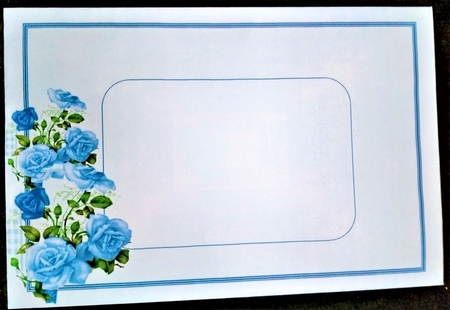 Blue large roses topper 2 by Margarette Blakeborough