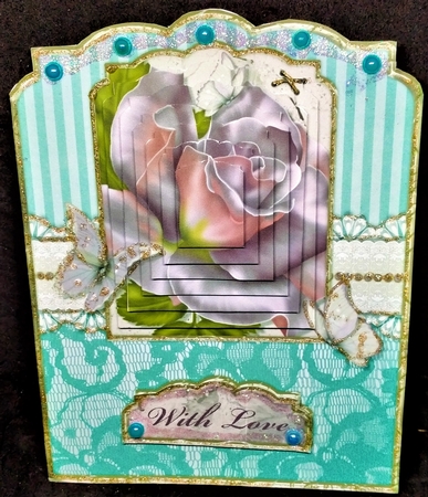 Painted Rose 1 - Pyramage Card Kit by Margarette Blakeborough