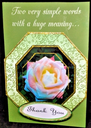 Pink-White Rose Octagon Shaped Pyramid Topper by Margarette Blakeborough