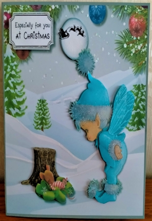 Christmas angel and sleeping mouse by Margarette Blakeborough