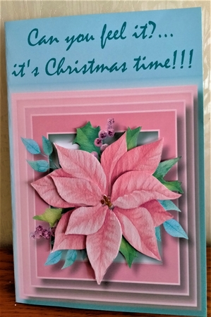 The Pink Poinsettia 8x8 by Margarette Blakeborough