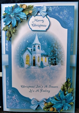 Beautiful Christmas Scene - The Church A5 by Margarette Blakeborough