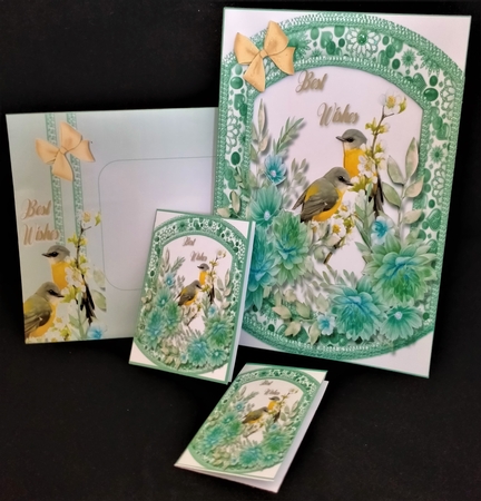 Beautiful Birds and Dahlias by Margarette Blakeborough
