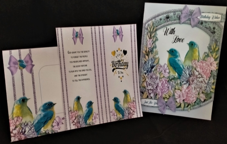 Beautiful Birds and Lilac Flowers by Margarette Blakeborough