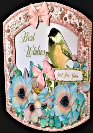 Beautiful Birds and  Pink Anemones by Margarette Blakeborough