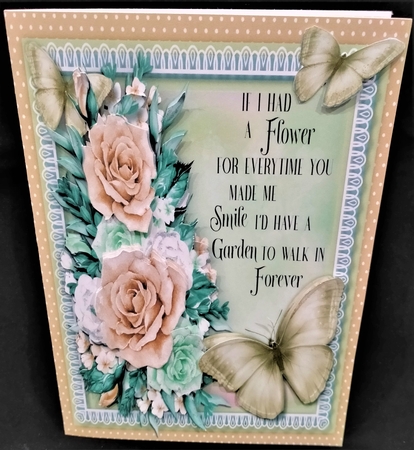8x8 Mini Kit Beautiful Flowers and a Smile ,Cream by Margarette Blakeborough