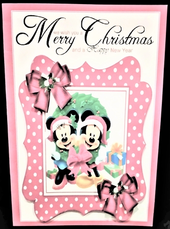 Fun time at christmas in pink polkadot 7x7 frame by Margarette Blakeborough