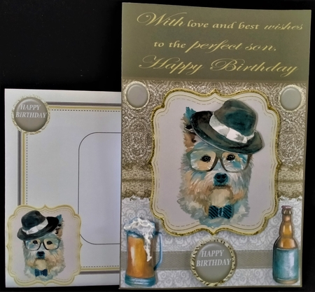 Hipster pup card front 2 by Margarette Blakeborough