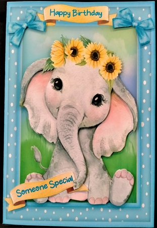 Elephant and Sunflowers by Margarette Blakeborough