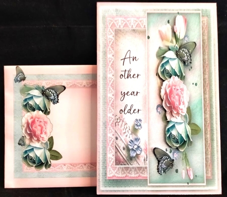 Roses and Carnations - Stacked Layers Card Mini Kit by Margarette Blakeborough