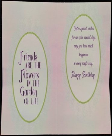Tent Card  With Verse ,Lilac  Roses by Margarette Blakeborough