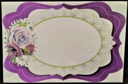 Tent Card  With Verse ,Lilac  Roses by Margarette Blakeborough