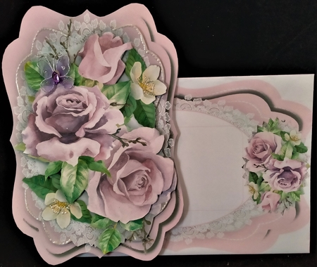 Tent Card  With Verse  Roses and Blossom by Margarette Blakeborough