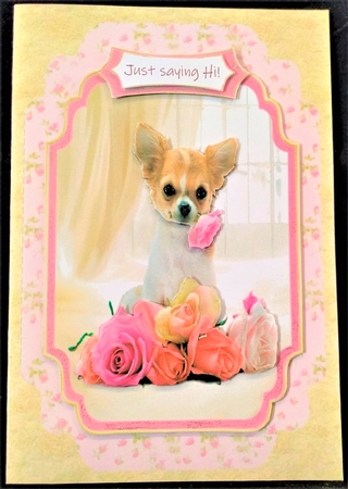 Sweet Little Doggy - Cut And Fold Card by Margarette Blakeborough