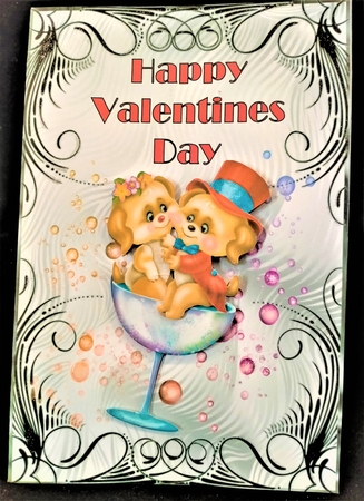 Love in a Wine Glass - A5 card front with decoupage by Margarette Blakeborough