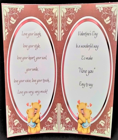 Valentine Bears - Oval topper with decoupage by Margarette Blakeborough