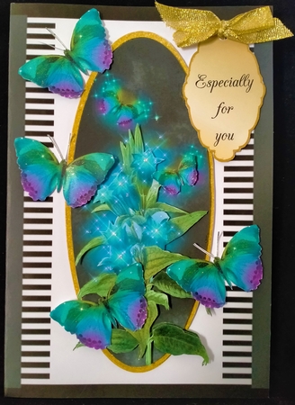 Magical Butterflies Slimline Card Topper - Blue 1 Featured Gallery Photo