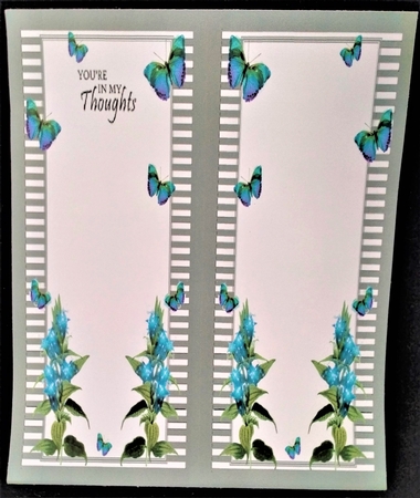 Magical Butterflies Slimline Card Topper - Blue 1 by Margarette Blakeborough